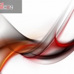 Abstract red fractal waves on white background
