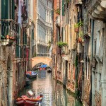 Venice, Italy. A romantic narrow canal and bridge